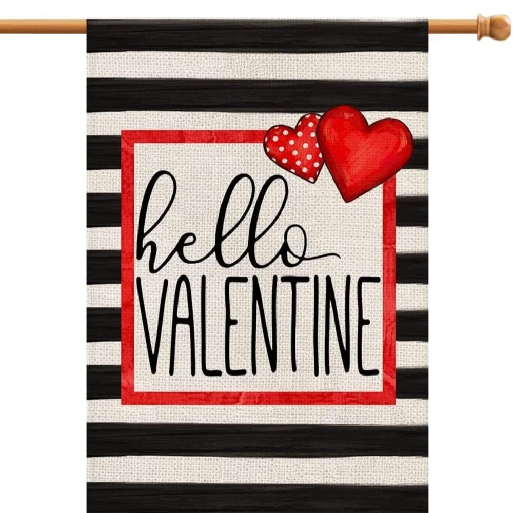 Valentine's Day Wall Decor with Red Hearts
